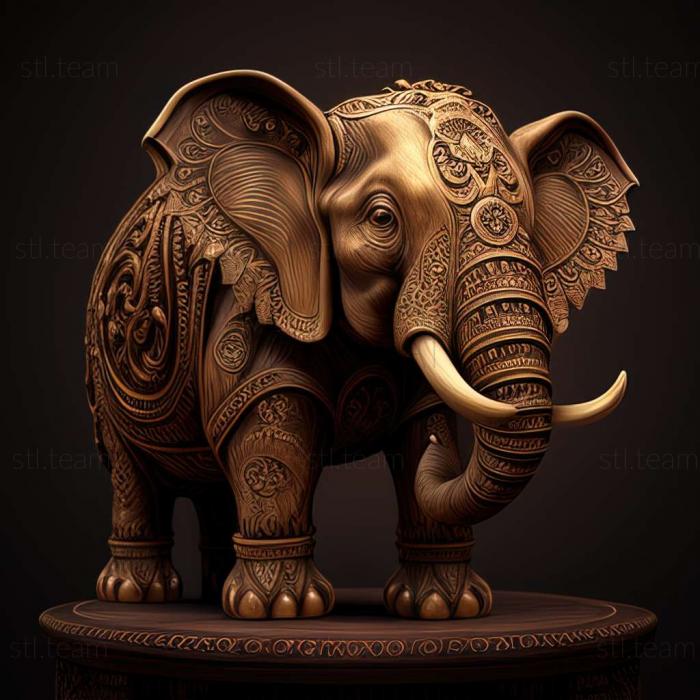 3D модель Відома тварина - слон Абуль Аббас (STL)